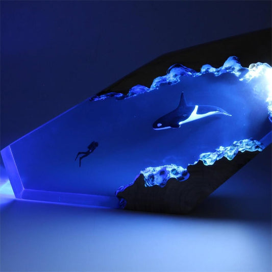 Killer Whale and Diver Night Light ( Best Gift 🎁 )