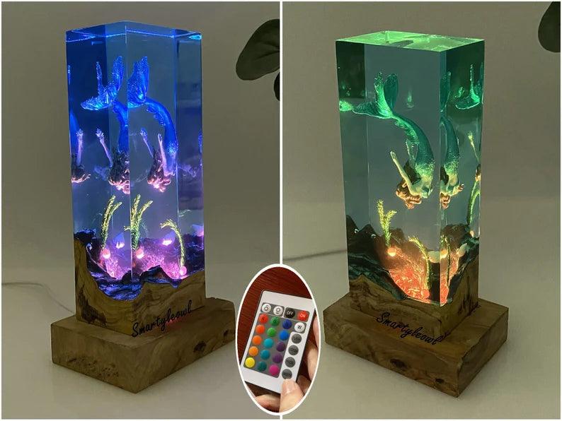 Mermaid Resin Lamp | Mermaid Resin Night Light | Mermaid Gifts | Mermaid Resin Figurines | Girls decor mermaid | Gifts for Valentine's Day( Best Gift 🎁 )