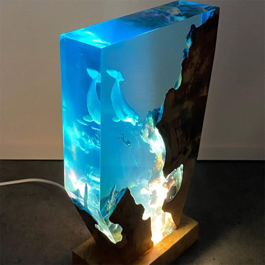 Dolphin and Diver Resin Night Light( Best Gift 🎁 )