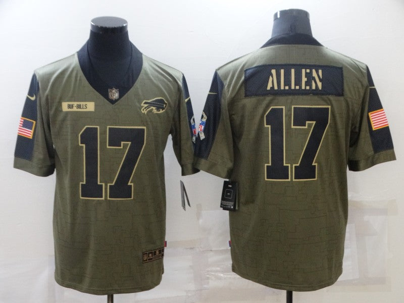 Men’s Buffalo Bills Josh Allen #17 Brown Jersey