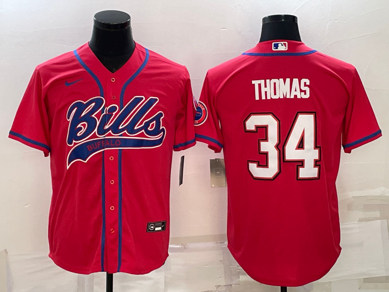 Men’s Buffalo Bills Thurman Thomas #34 Red Jersey Joint Edition