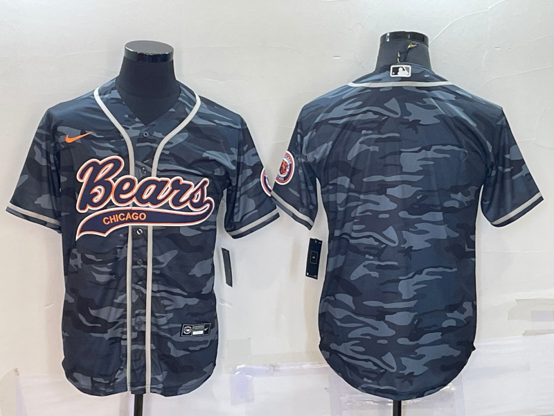 Men’s Chicago Bears Grey Camouflage Blank Jersey
