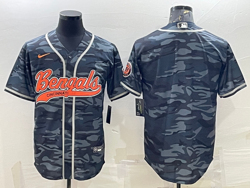 Men’s Cincinnati Bengals Grey Camouflage Blank Jersey