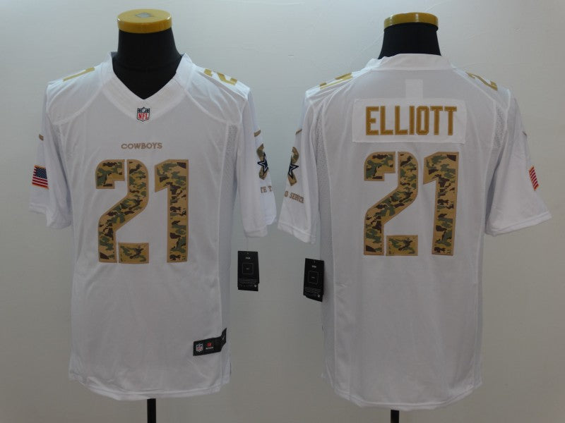 Men’s Dallas Cowboys #21 Ezekiel Elliott White Alternate Jersey