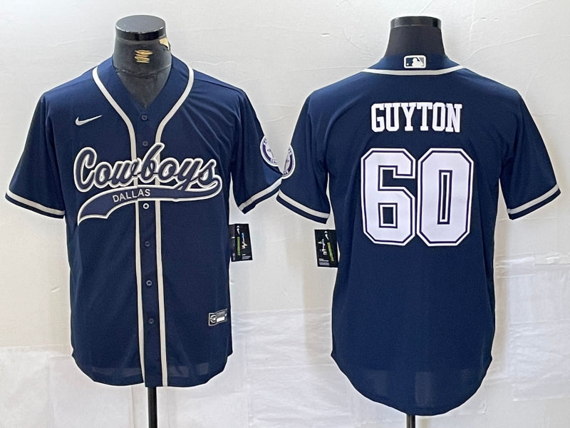 Men’s Dallas Cowboys Tyler Guyton #60 Navy Jersey