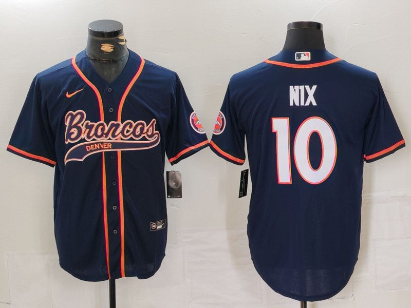 Men’s Denver Broncos Bo Nix #10 Navy Jersey