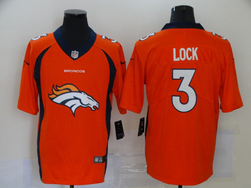Men’s Denver Broncos Drew Lock #3 Orange Jersey