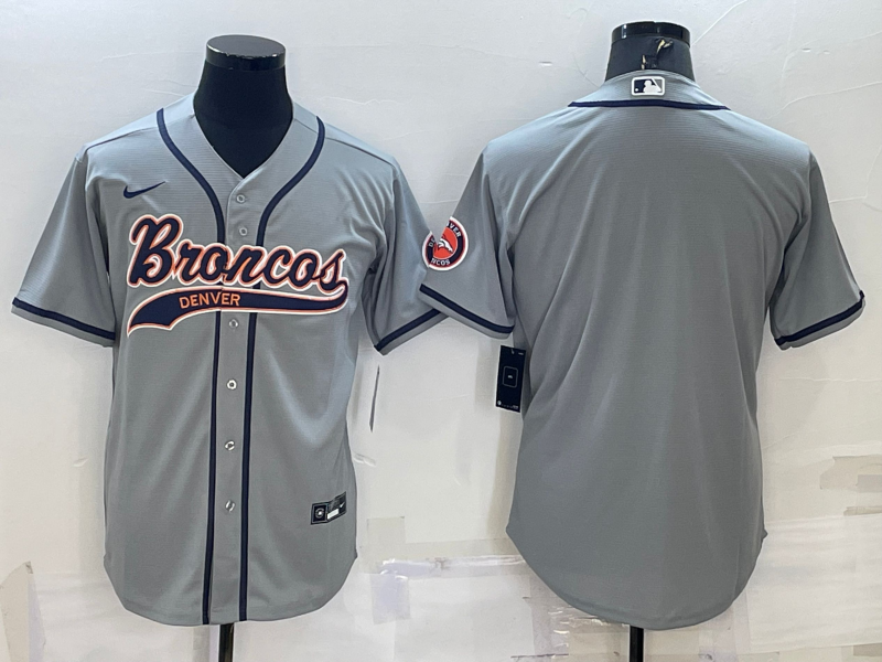 Men’s Denver Broncos Gray Blank Jersey