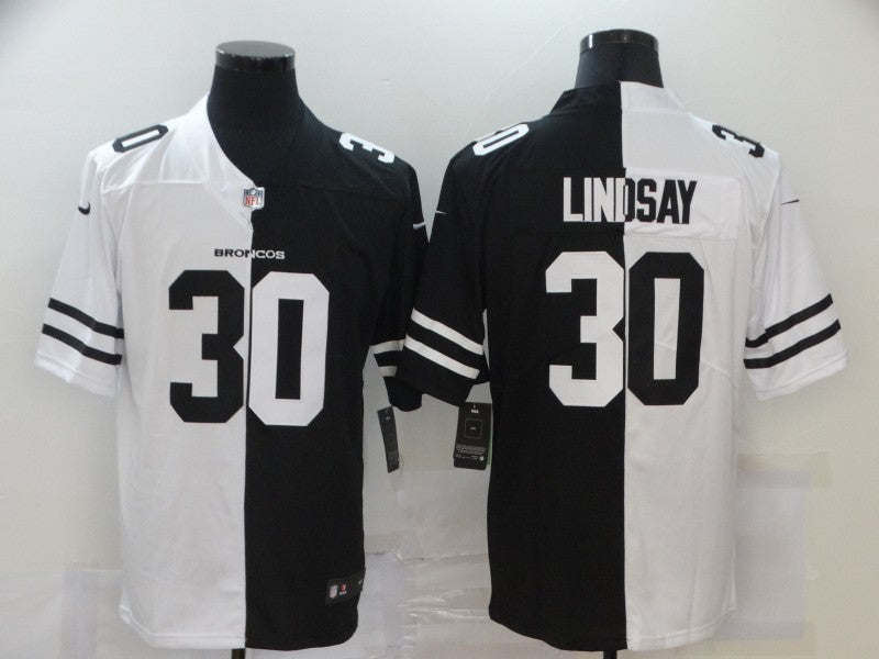Men’s Denver Broncos Phillip Lindsay #30 Black/White Jersey