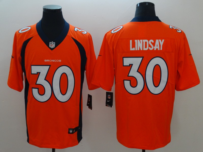 Men’s Denver Broncos Phillip Lindsay #30 Orange Jersey