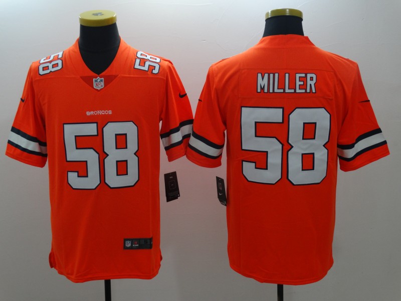 Men’s Denver Broncos Von Miller #58 Orange Jersey