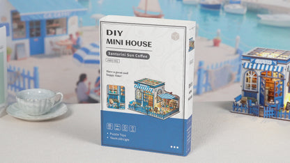 Santorini Sun Coffee DIY Mini House Kit ｜DIY Miniature Kit
