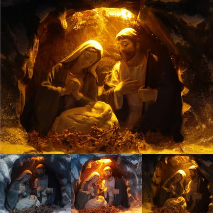 Nativity, jesus, wood carving, stone carving, epoxy resin lamp （ Best Gift 🎁 ）