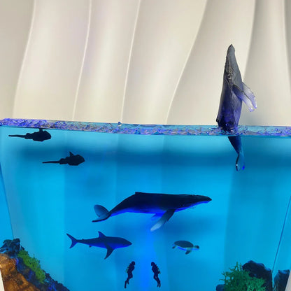 Whale Leaping Ocean Resin Night Light（ Best Gift 🎁 ）
