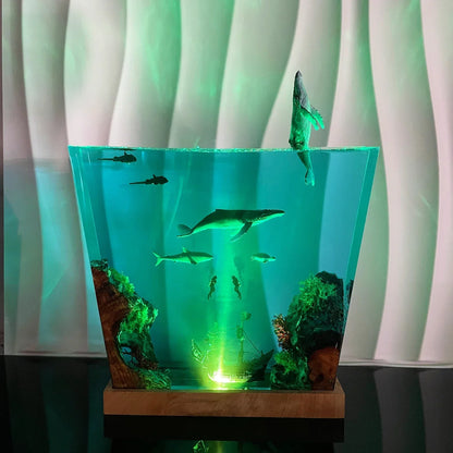 Whale Leaping Ocean Resin Night Light（ Best Gift 🎁 ）