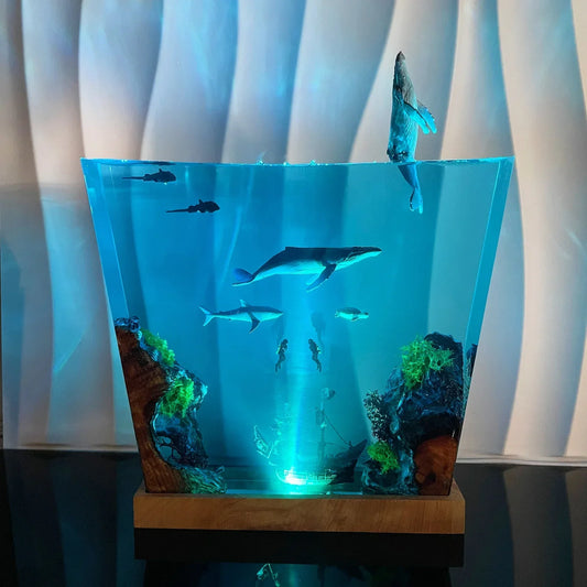 Whale Leaping Ocean Resin Night Light（ Best Gift 🎁 ）