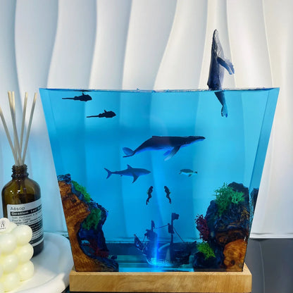 Whale Leaping Ocean Resin Night Light（ Best Gift 🎁 ）