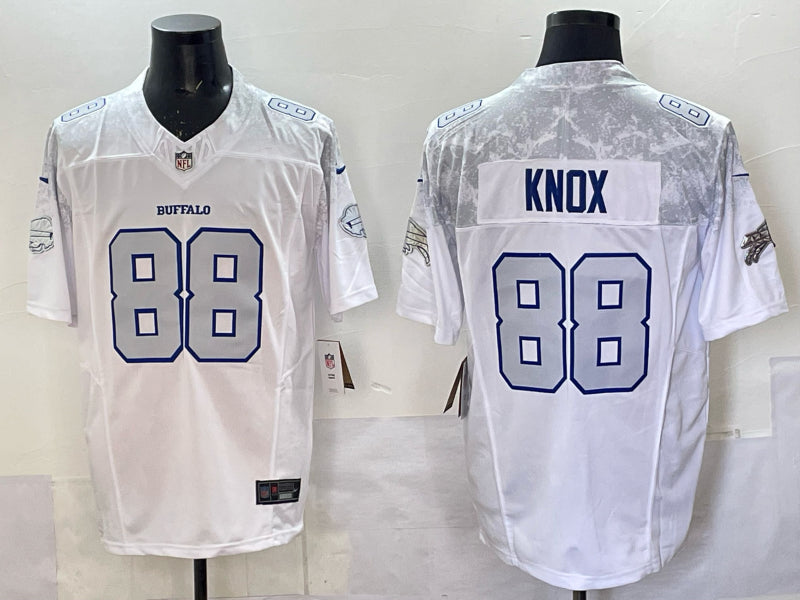 Men’s Buffalo Bills Dawson Knox #88 White 2025 Rivalries Collection Limited Jersey