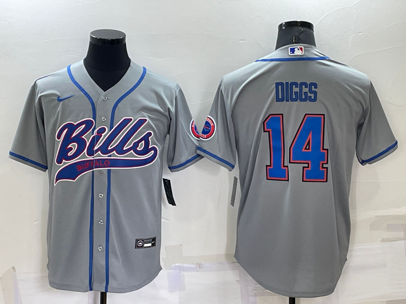 Men’s Buffalo Bills Stefon Diggs #14 Gray Jersey Joint Edition