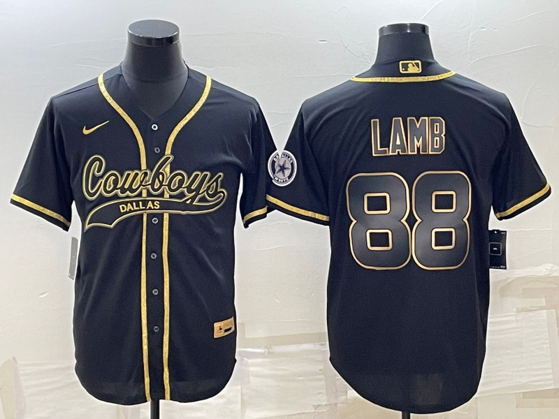 Men’s Dallas Cowboys CeeDee Lamb #88 Black Jersey Joint Edition