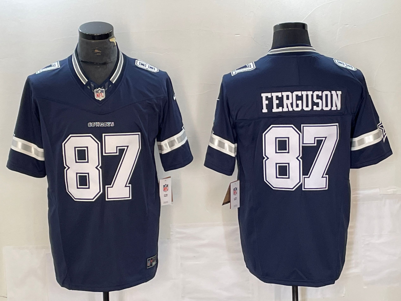 Men’s Dallas Cowboys Jake Ferguson #87 Navy Jersey