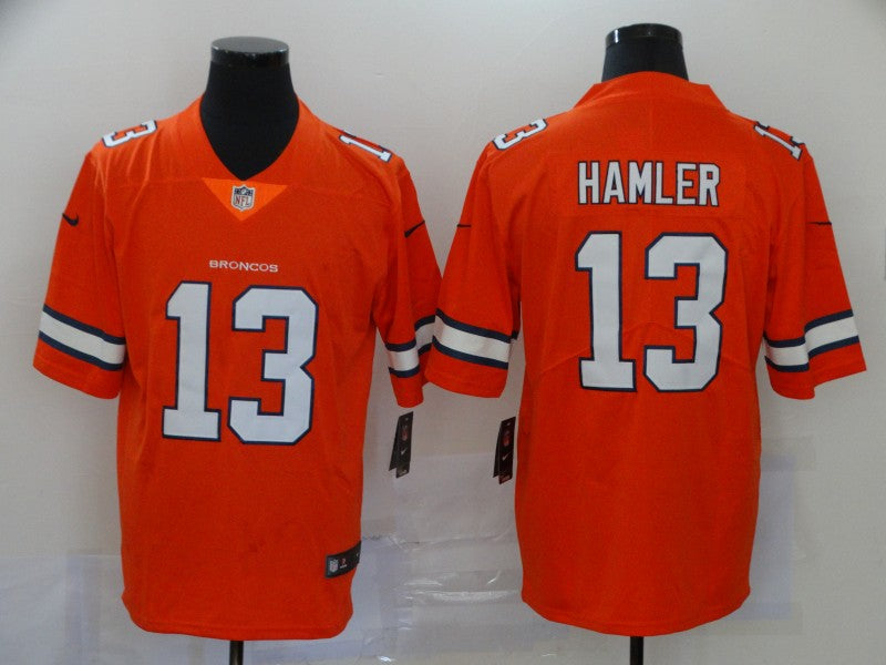 Men’s Denver Broncos KJ Hamler #13 Orange Jersey